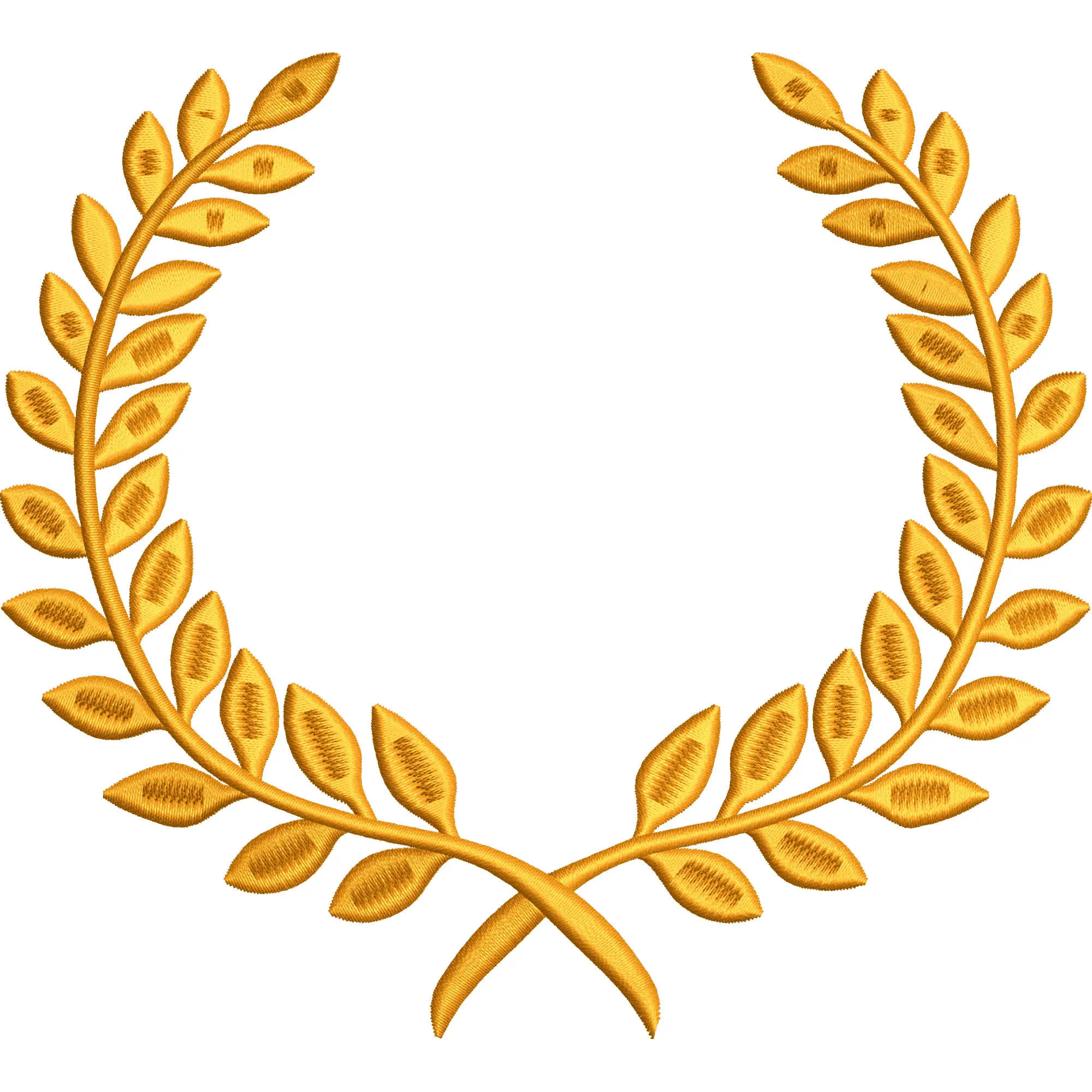 Diseño de Bordado de Corona de Hojas Doradas y Patrón Clásico Digital - BASAK6F